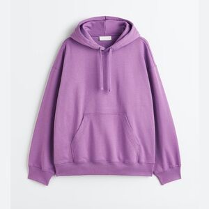 H&M Men's Deep Lilac Oversized Fit Cotton hoodie